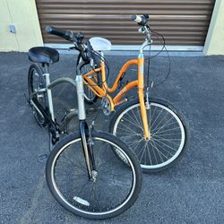 PACKAGE 2x Townie Electra Bikes and Thule dual carrier