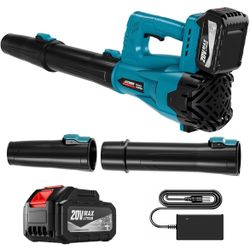 Cordless Leaf Blower: 580CFM/160MPH, with 4.0Ah Battery & Charger