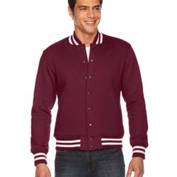 American Apparel Varsity Heavy Terry Club Jacket Maroon