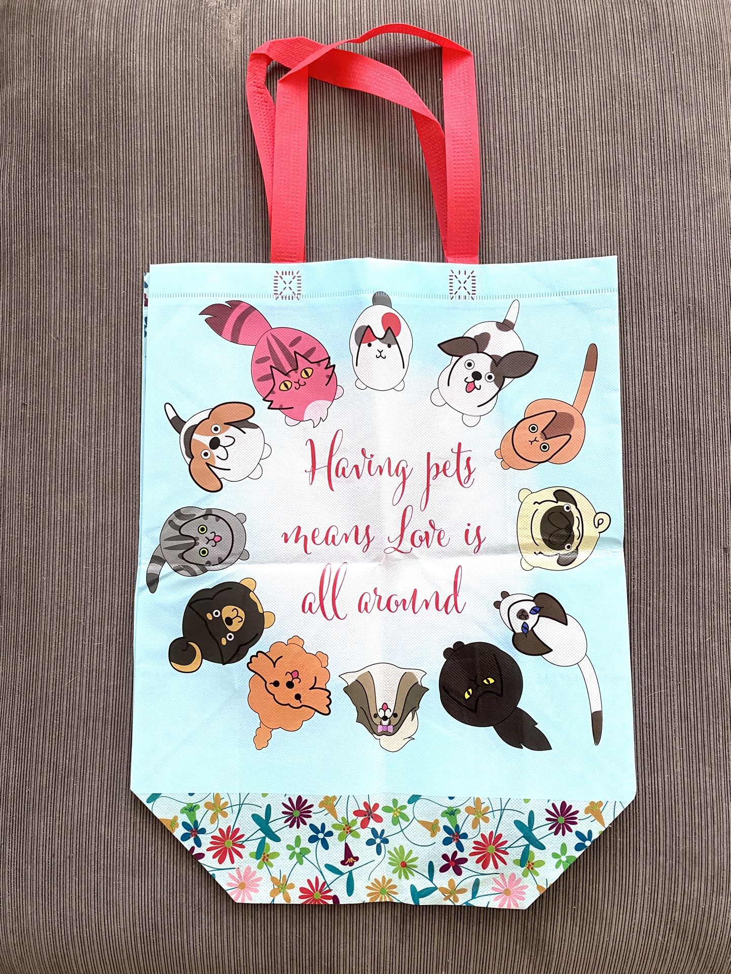 NEW Laminated Tote Bag - Dogs & Cats
