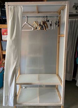 Free frame IKEA Lightweight Wardrobe Portable Closet Hanging Rod obo