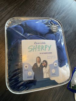 Navy Colored Oversized Zip-Up Sherpa Hoodie - Brand New 