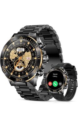 Men’s Bluetooth Smart Watch, 1.43” AMOLED Display, Fitness Tracker, Heart Rate Monitor, iPhone & Android Compatible