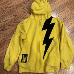 Pokemon Pikachu Boys Zip Up Hooded Jacket Size Medium