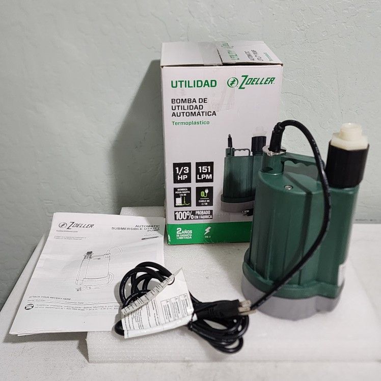 Zoeller 1/3 HP 40 GPM Automatic Utility Pump 115V Tested