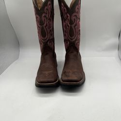 Ferrini Cowboy Maverick Embroidered Square Toe Boots size 8.5 B