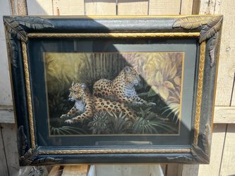 2 Jaguar's in Frame Home Decor