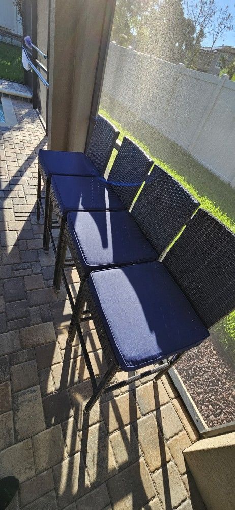 4 EA Patio Furniture Bar Stool Height
