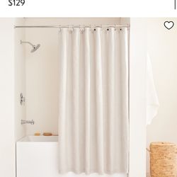 West elm linen shower curtain new 