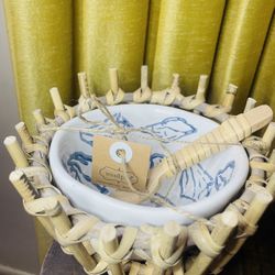 New Mudpie Woven Tidbit Serving Set 