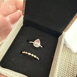 Couples Ring Set Silver 925 Size 8