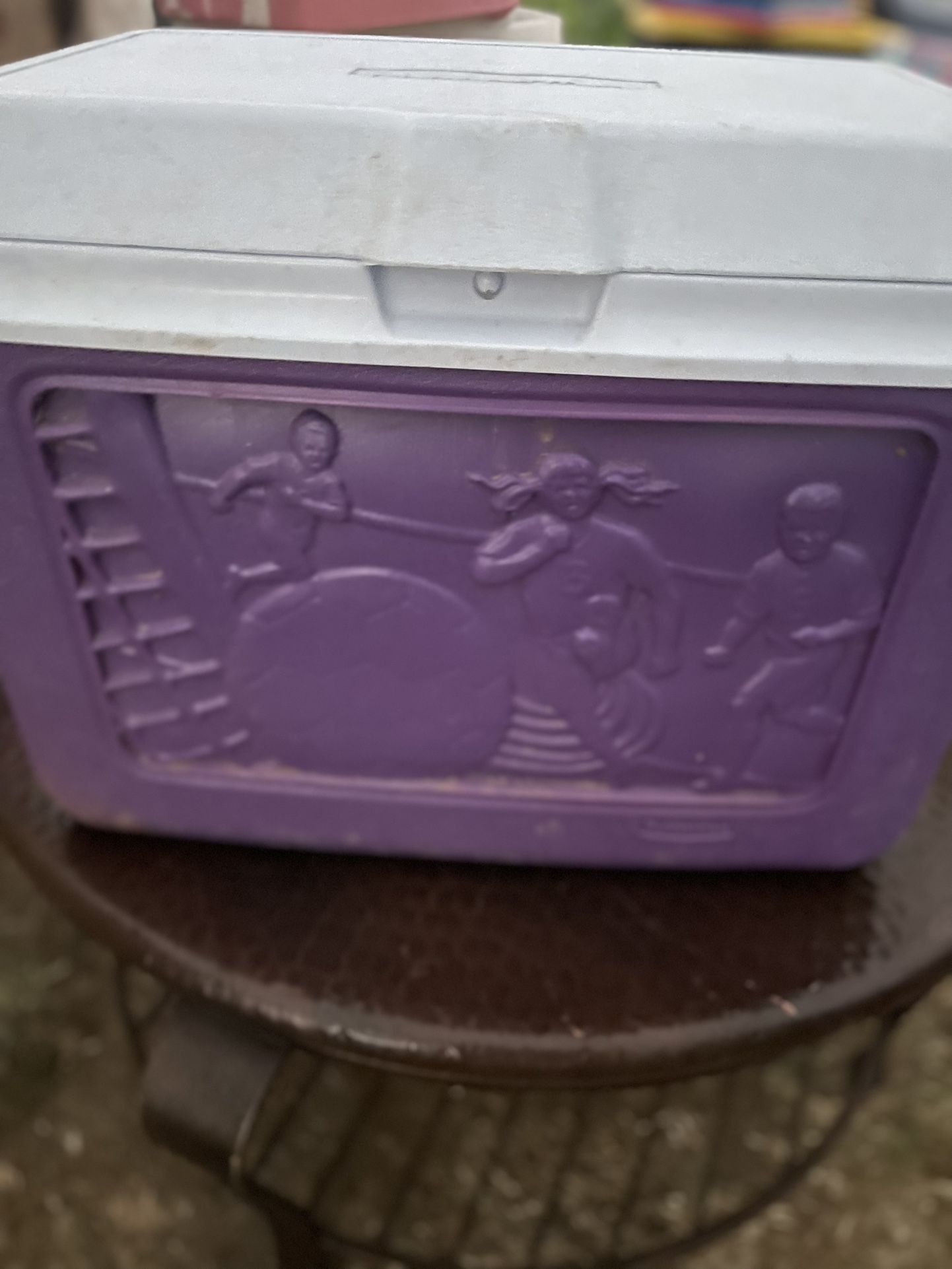 Vintage Rubbermaid Purple “soccer” Cooler