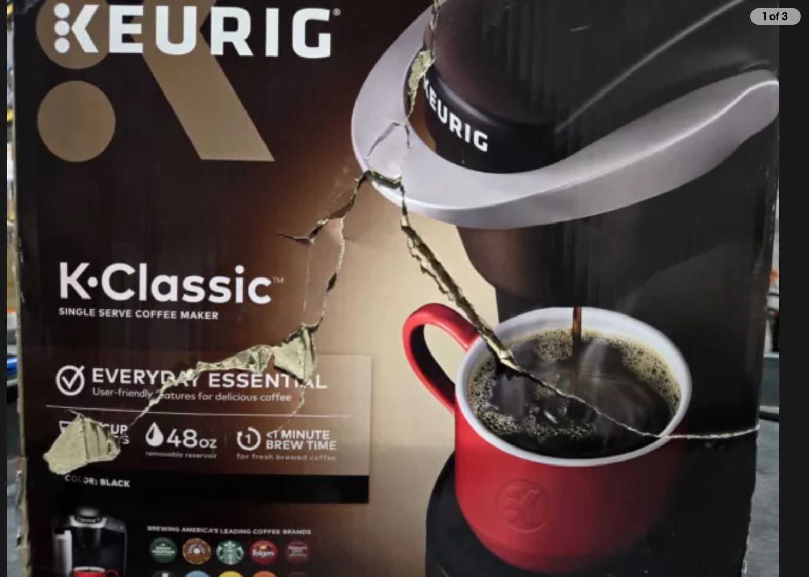 Keurig K-Classic K50 Coffee Maker Single Serve K-Cup Pod 48 Oz Water Black