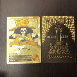 24k Gold Foil Plated Brook One Piece Anime Card