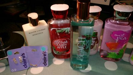 Bath and body works lotion and gel mist necklace set from Claire's