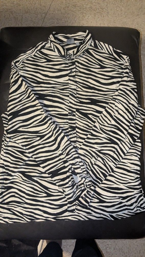 Men's Zebra Print Button Down