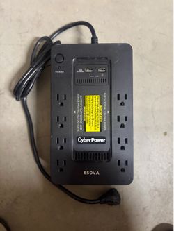 Back up battery: Cyber Power 650VA Battery Back-Up System - Black
