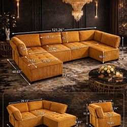 Large orange sofa new in its box