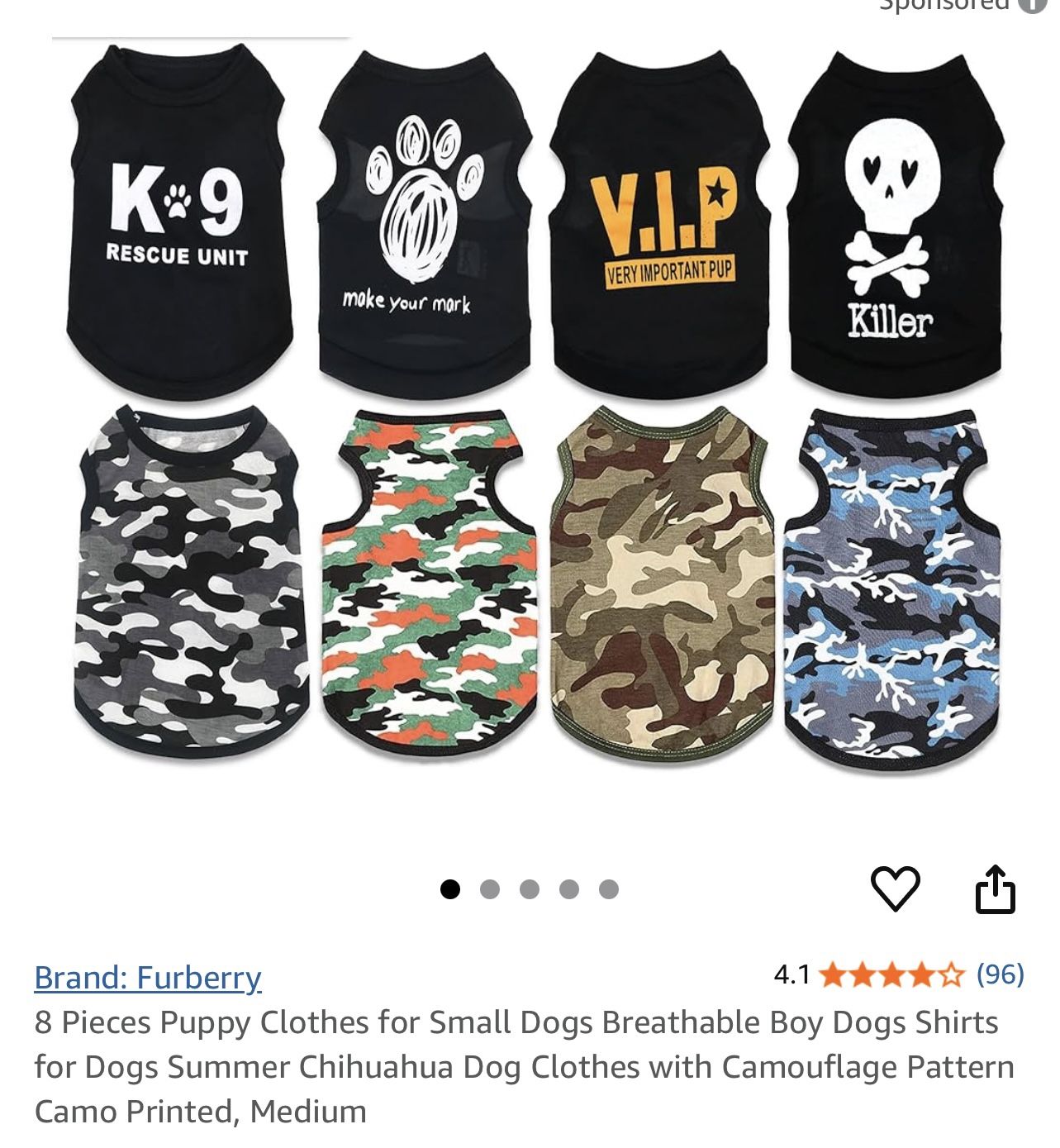 Dog Shirts For Small Size Dog 8total