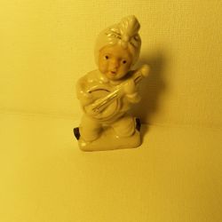 1950s Porcelain Figure Playing Stringed Instrument