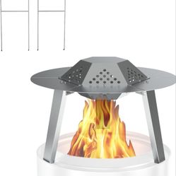 FirePit Heat Deflector for Solo Stove Ranger 15", Portable Heat Diffuser with Carrying Handles for Solo Stove Ranger, 15 Inch Stainless Steel Heat Def