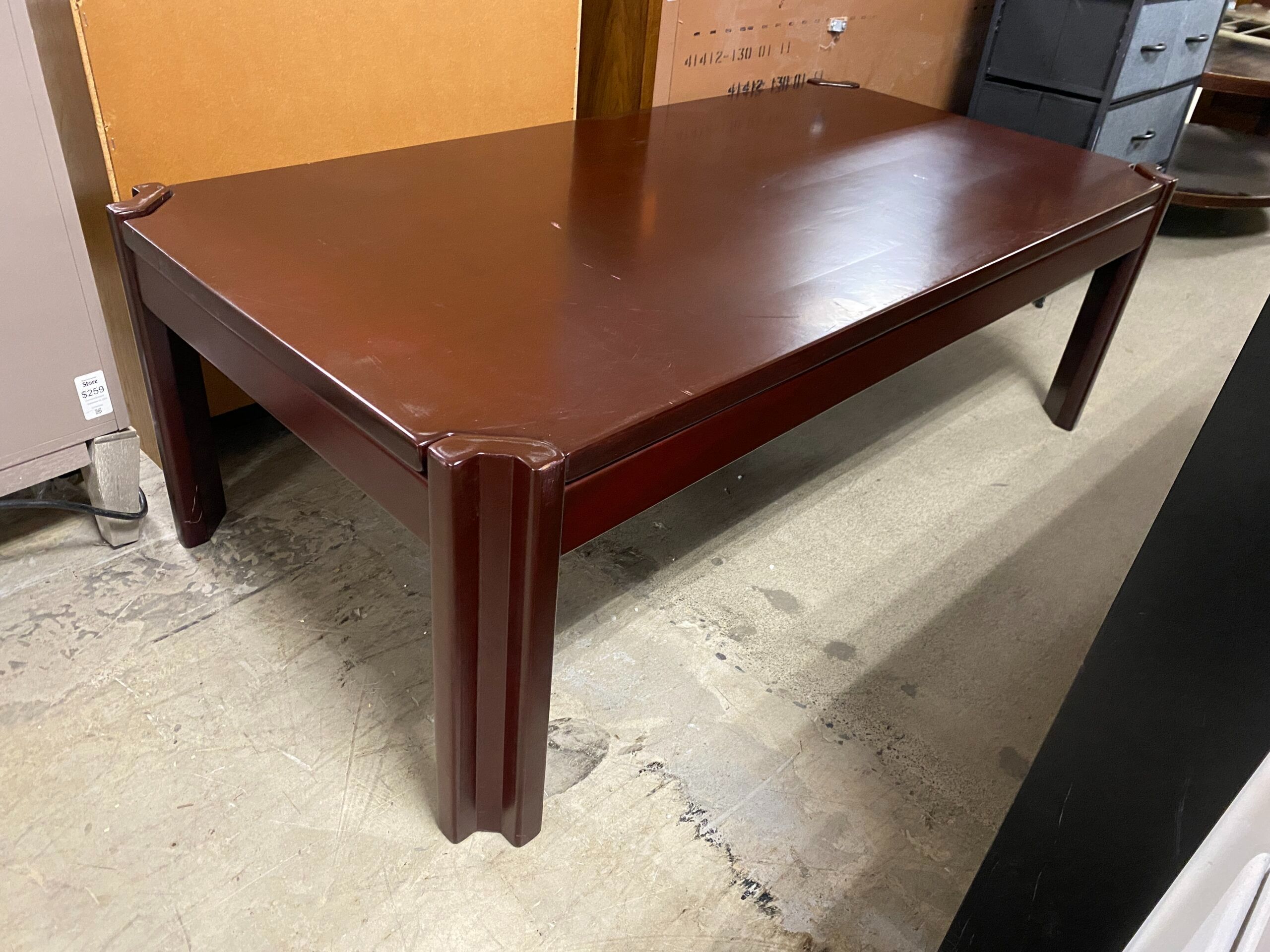 Large Cherry Stained Coffee Table