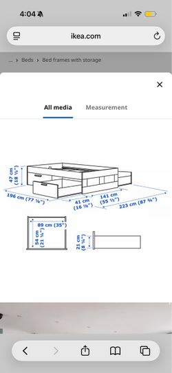 Brimnes Full Bedframe + Mattress