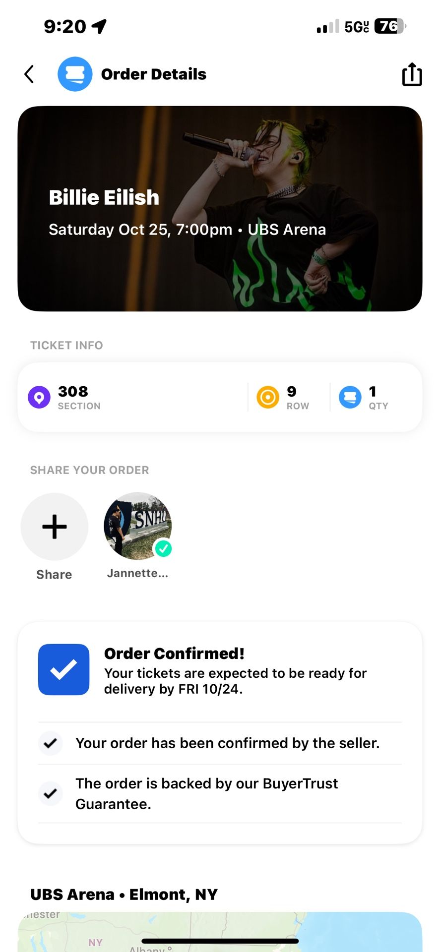 Billie Eilish Tickets USB arena NY