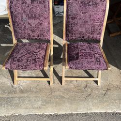 Boho Style Purple Embroidery Folding Chairs (2) 