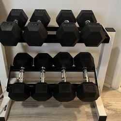 Set 180 Lbs Dumbells with Small Rack ALL BRAND NEW IN BOX