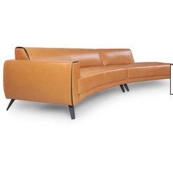 Moroni Casablanca Tan Leather 2-Piece Sectional & Hansen Chair W/ Ottoman