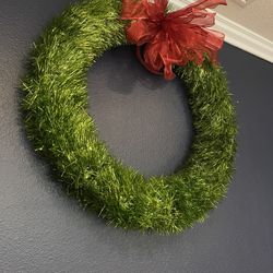 34” Christmas  Tinsel Wreath 