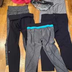 Lululemon Size 6-8 Lot Leggings, Shorts And Tank Top