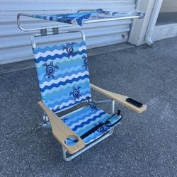 Palm Beach Lightweight Aluminum Folding Canopy Sun Shade Beach Travel Chair! Excellent condition!