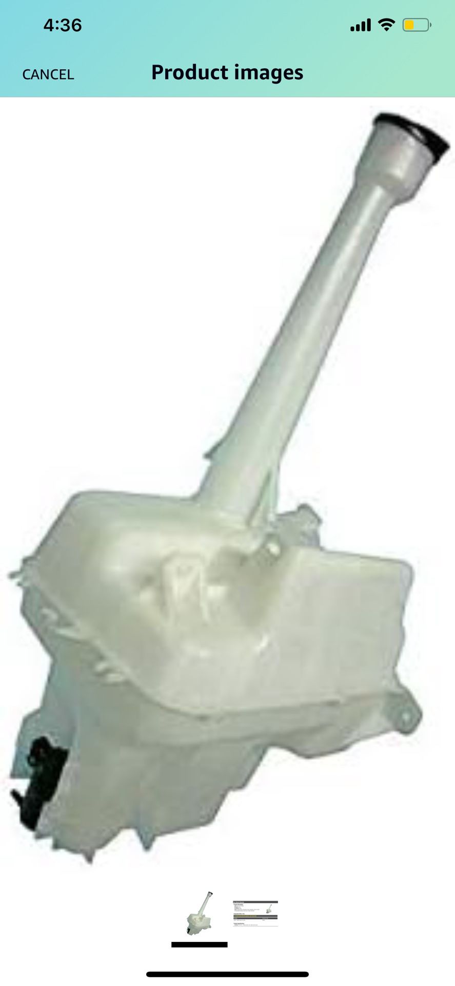 Reservoir Windshield washer fluid tank without pump without rear washer