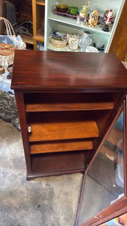 Small Wood Cabinet with Glass Door