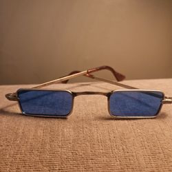 Super Mod 60s Rectangular Blue Sunglasses.  So John Lennon 