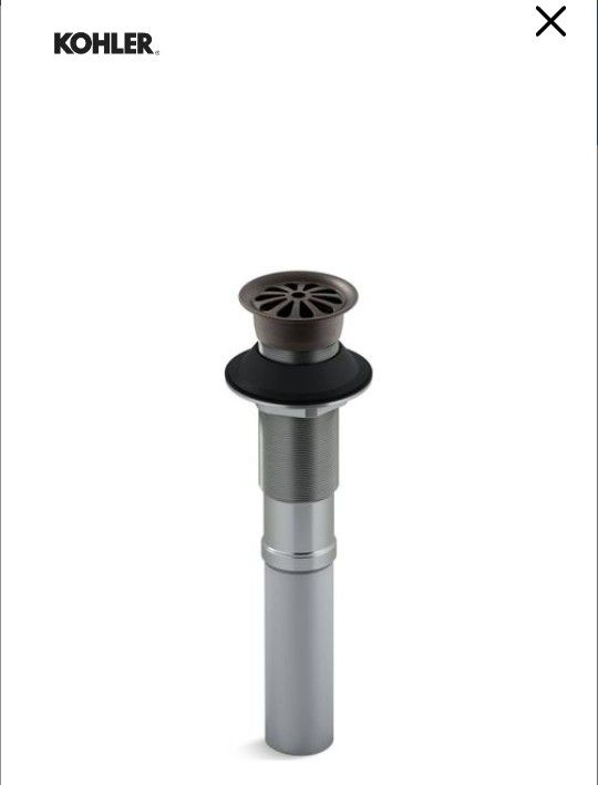 Brand New In Box: Kohler K-7129-2BZ Fixed Grid Oil Rubbed Bronze Bathroom Sink Drain