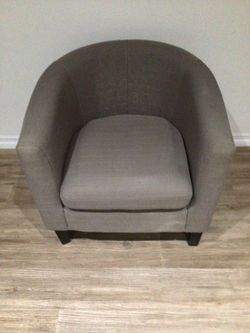 Gray Barrel Accent Chair