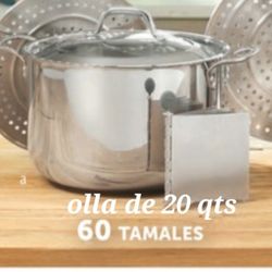 OLLA TAMALERA DE 20 QT CLÁSICA DE ACERO INOXIDABLE CON PARRILLA PRINCESS HOUSE ⚘️ 🍒
