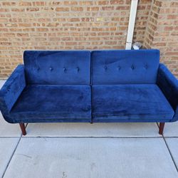 Like New 80" Wide Button-tufted Convertible Sofa Bed (Futon)