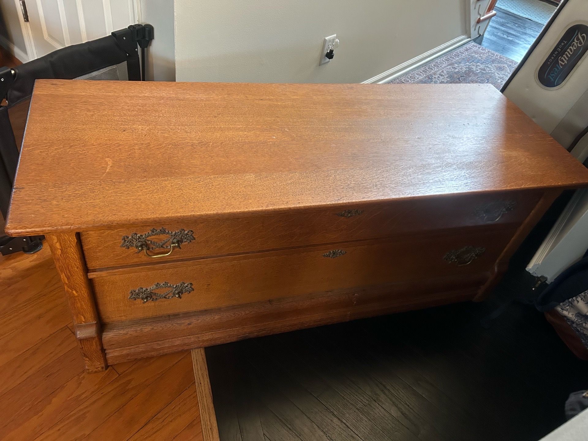 Vintage Oak Two-Drawer Chest