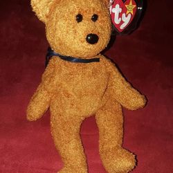 RARE Limited edition 1998 Fuzz Ty Beanie Baby Bear w/multiple tag errors - MINT