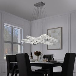 Crystal Elegance Integrated LED Chandelier - 3 Rectangles BRAND NEW