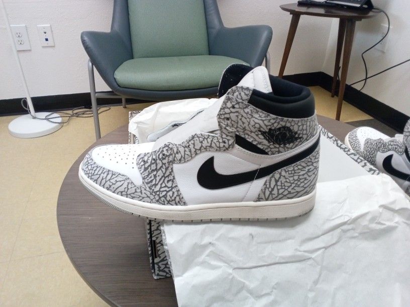 Air Jordan 1 Retro Cement/Elephant Grey High