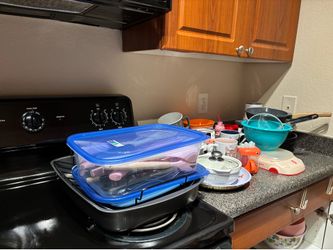 Pots pan and dishes