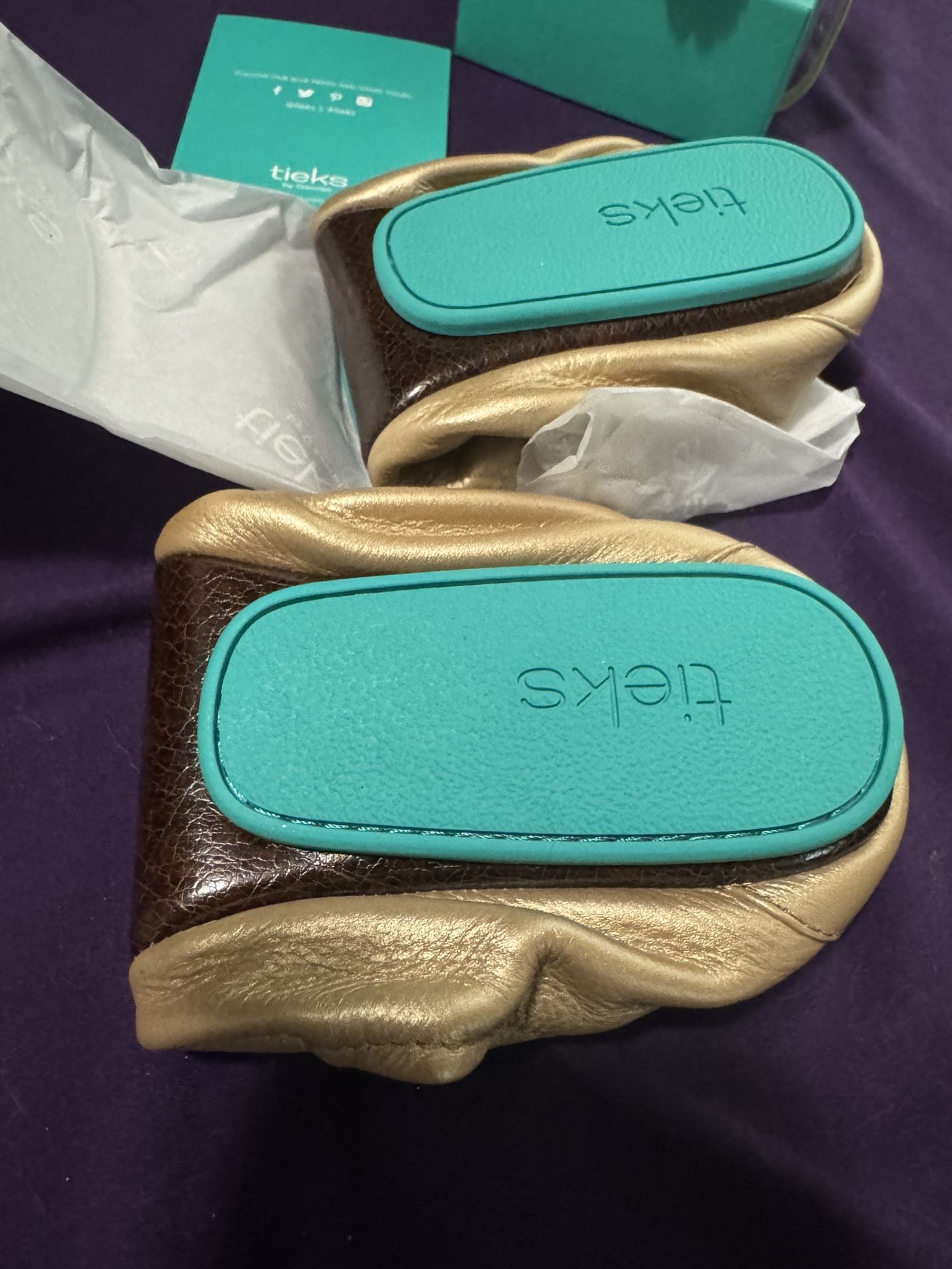 Tieks Champagne Ballet Flats Collectors Box Accessories Bundle
