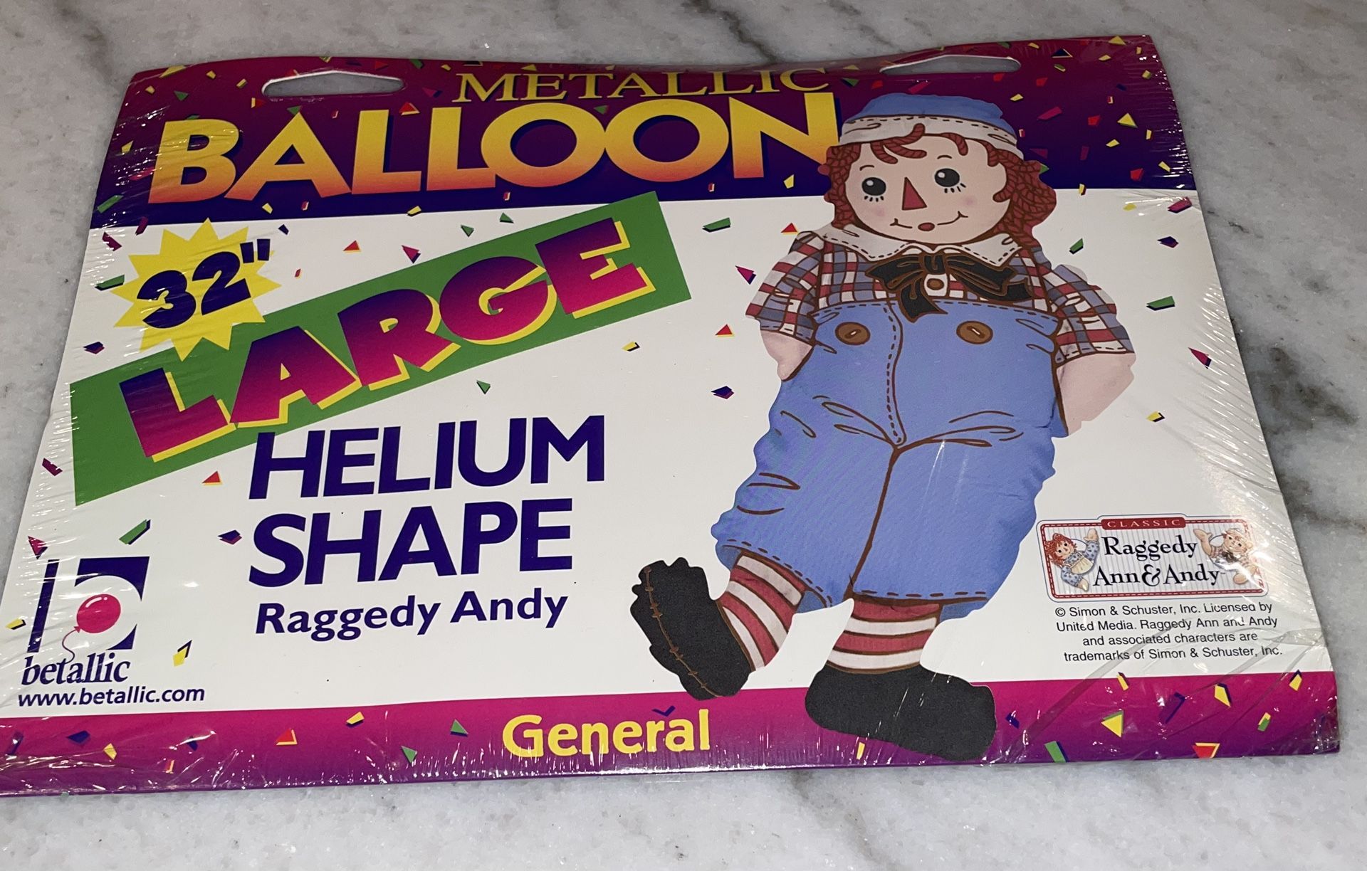 New Raggedy Andy 32 Inch Large Helium Balloon