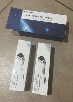 New Rollnewskin 2-in-1 Derma Roller Set