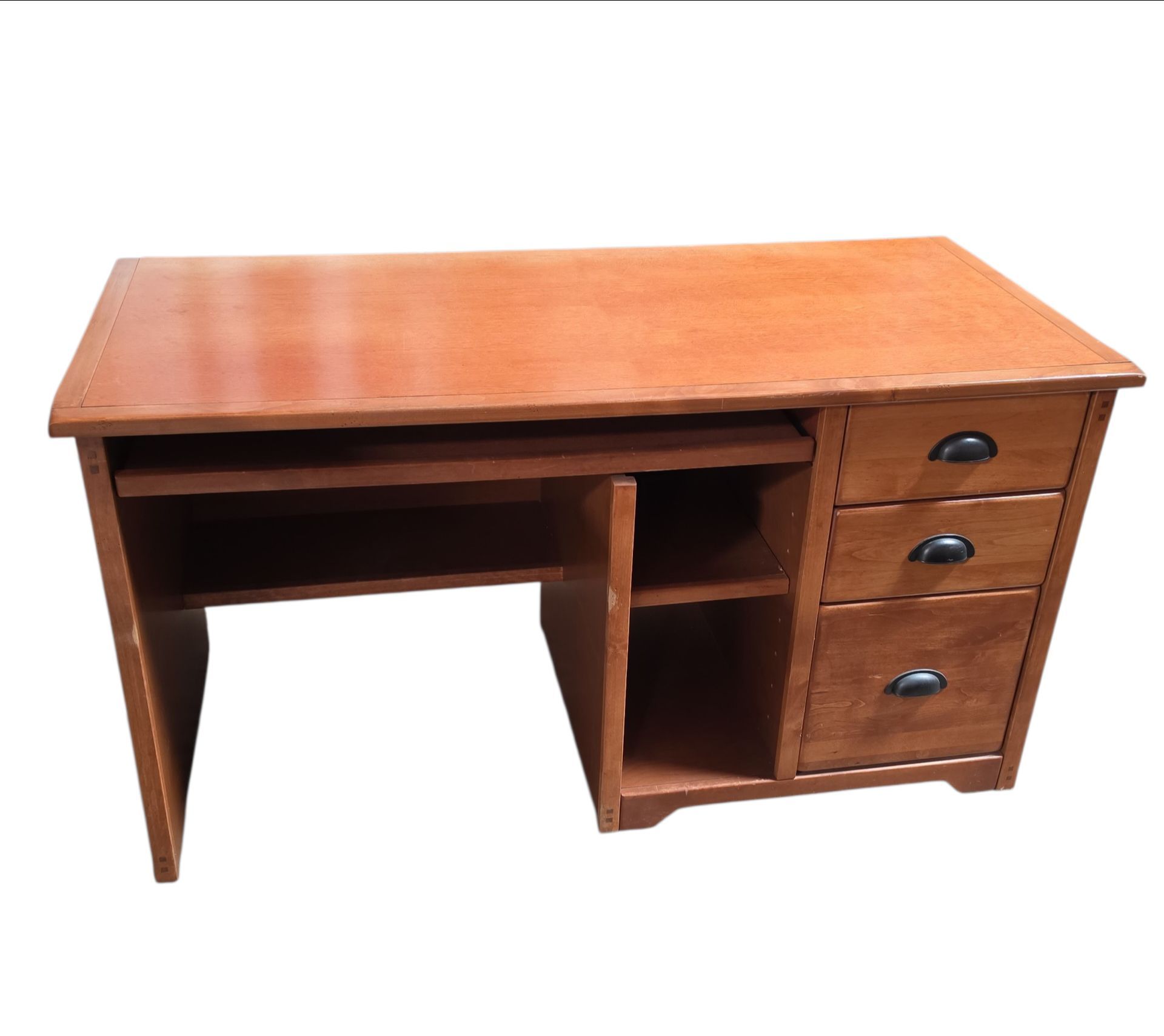 Orman Grubb Mission Style Computer Desk Wood Office Desk 3 Drawer Brown